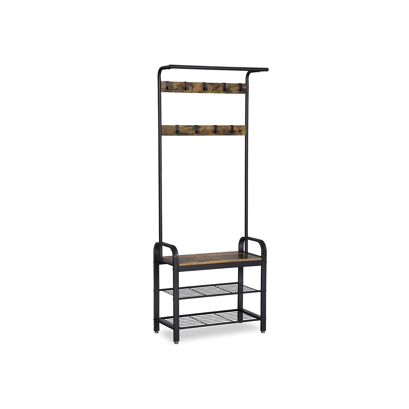 Coat rack - shoe rack - with 9 hooks - industrial design