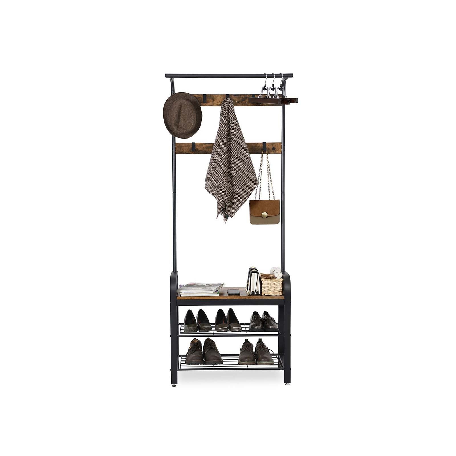 Coat rack - shoe rack - with 9 hooks - industrial design