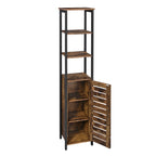 Kitchen cupboard - Narrow storage cupboard with 3 racks - Industrial design - Brown