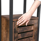 Kitchen cupboard - Narrow storage cupboard with 3 racks - Industrial design - Brown