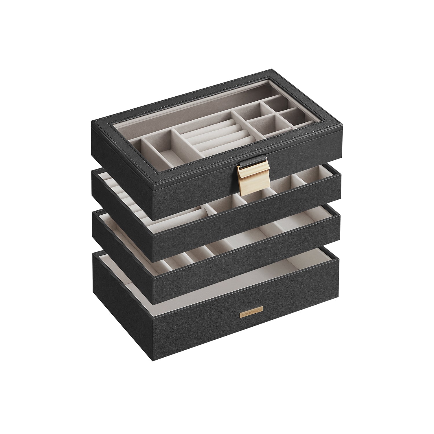 Stackable jewelry box - 4 levels