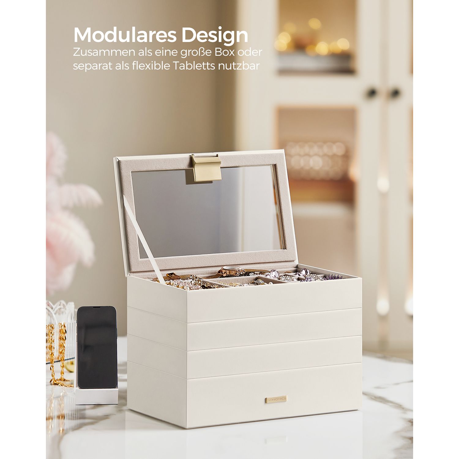 Stackable jewelry box - 4 levels