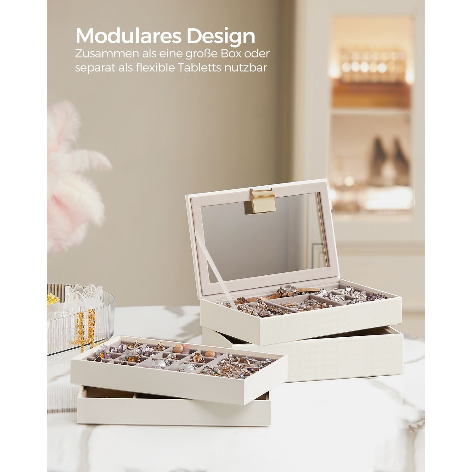 Stackable jewelry box - 4 levels