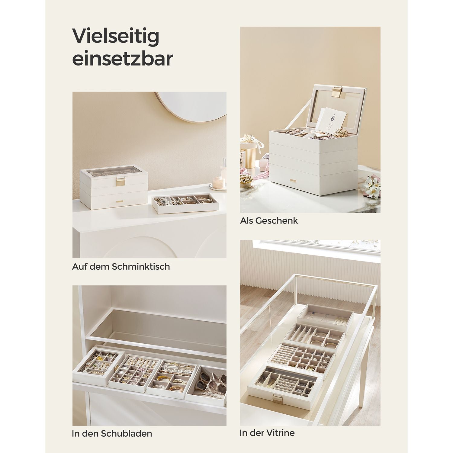 Stackable jewelry box - 4 levels