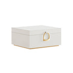 Jewelry box - 2 levels - with handle - flexible jewelry tray - black