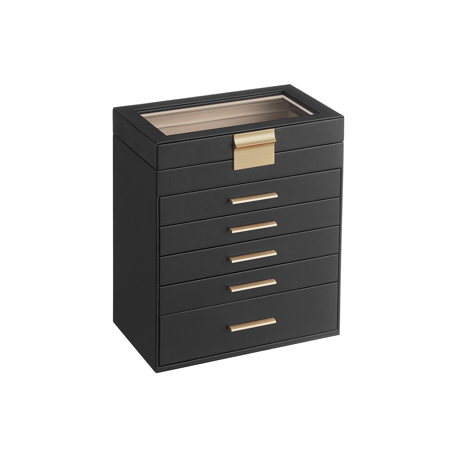 Jewelry box-5 drawers-Modern-Bosgroen-Goud