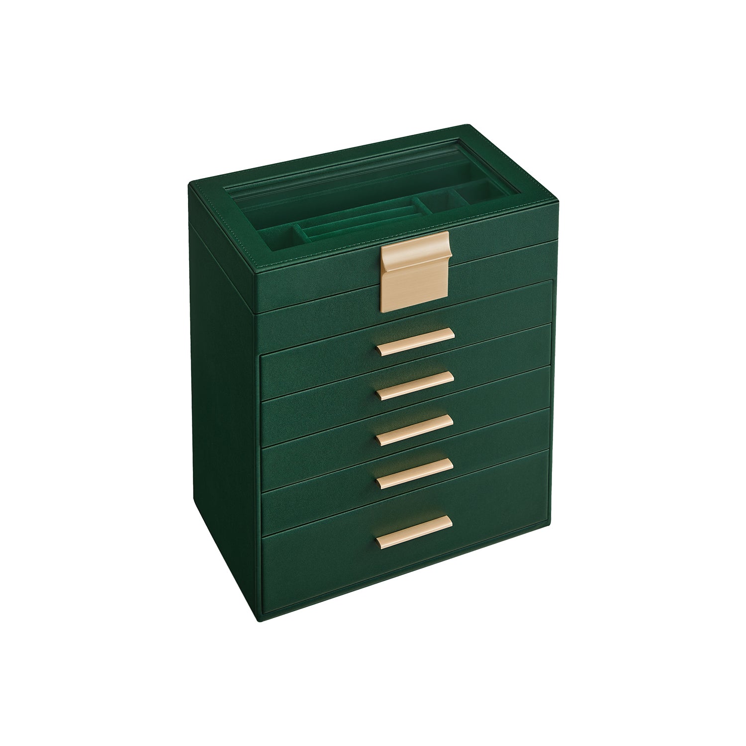 Jewelry box-5 drawers-Modern-Bosgroen-Goud