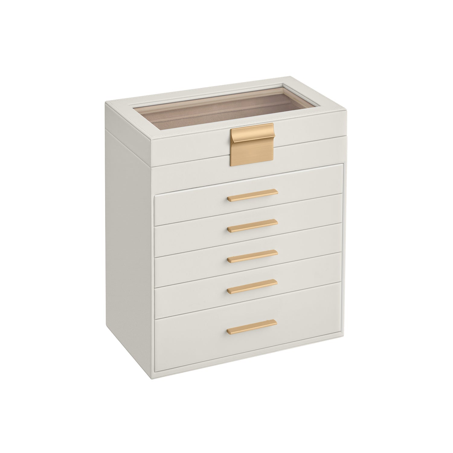 Jewelry box-5 drawers-Modern-Bosgroen-Goud