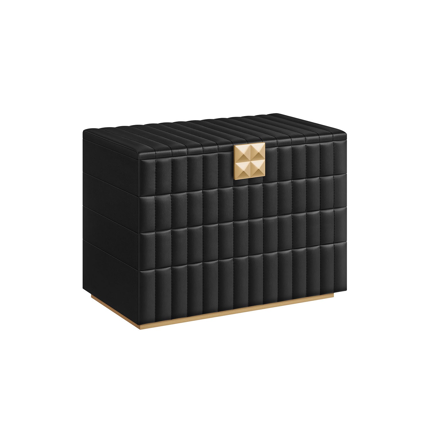 Jewelry box with mirror and 4 levels ink black