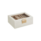 Jewelry box - 2 levels - White glass lid
