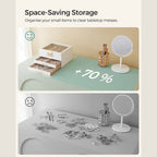 Jewelry box - With glass lid and 2 drawers - White