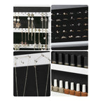 Jewelry cabinet - Hanging - with mirror - with lock - white