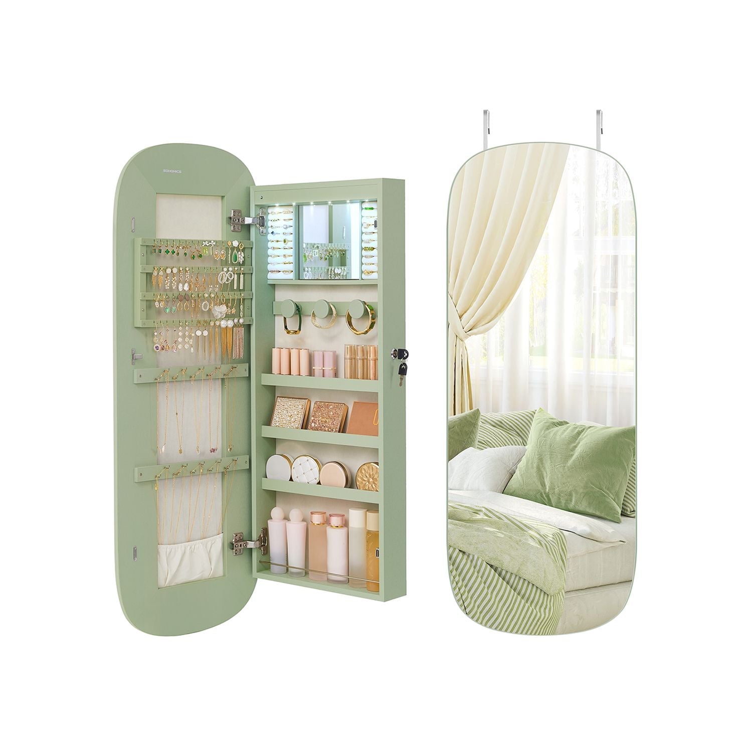 Wall cabinet - With mirror surface - White