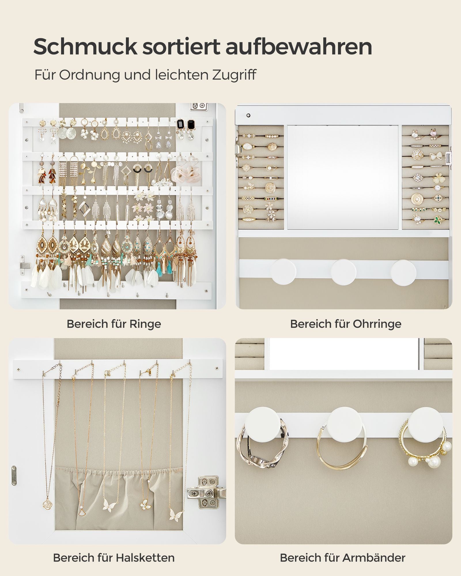 Wall cabinet - With mirror surface - White