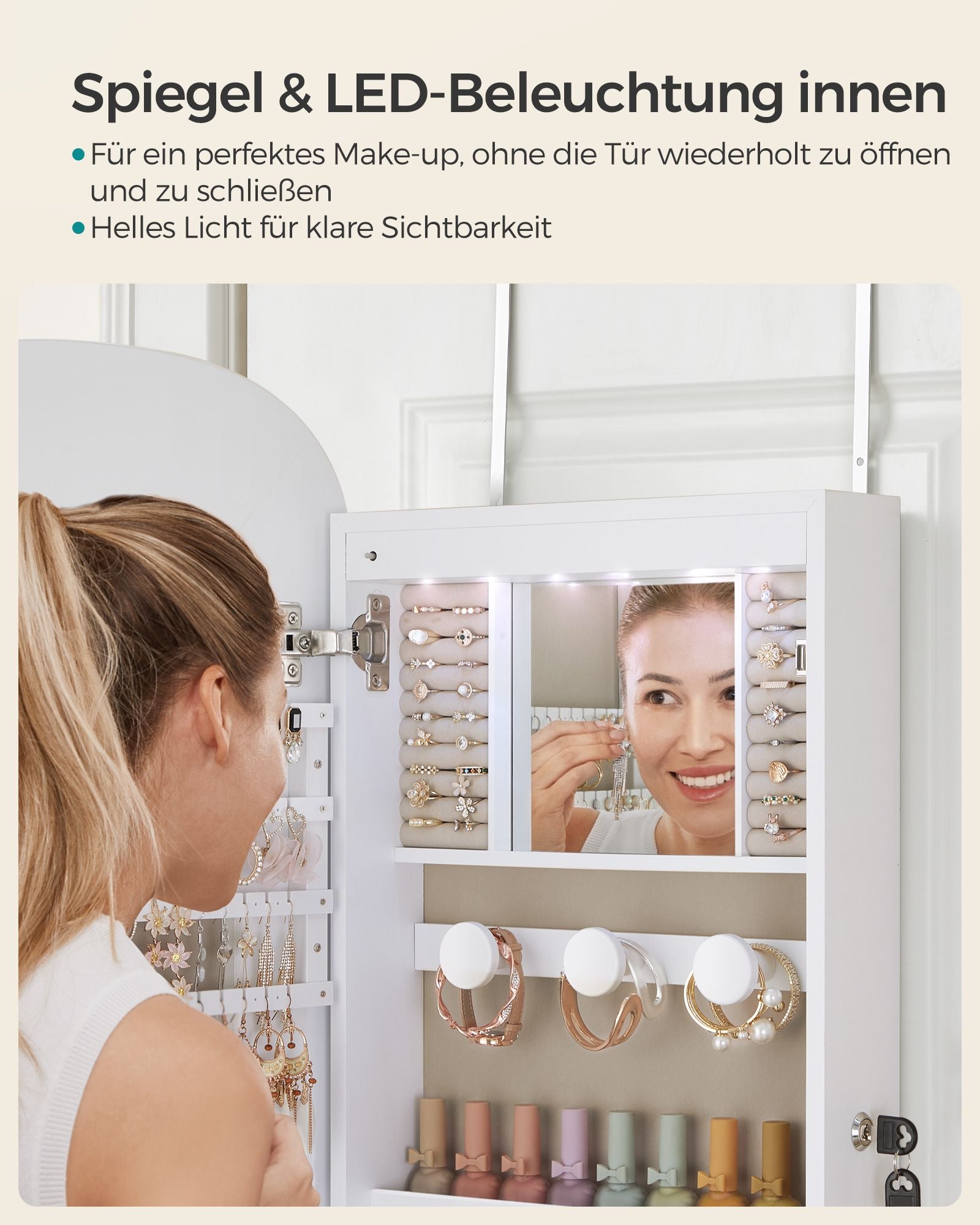 Wall cabinet - With mirror surface - White
