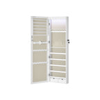 Jewelry cabinet - Hanging - With LED lighting - Door mounting - Black
