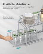 Kitchen Casting Organizer - Set Of 2 - Metallic Silver