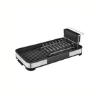 Drying rack of stainless steel for crockery in silver black