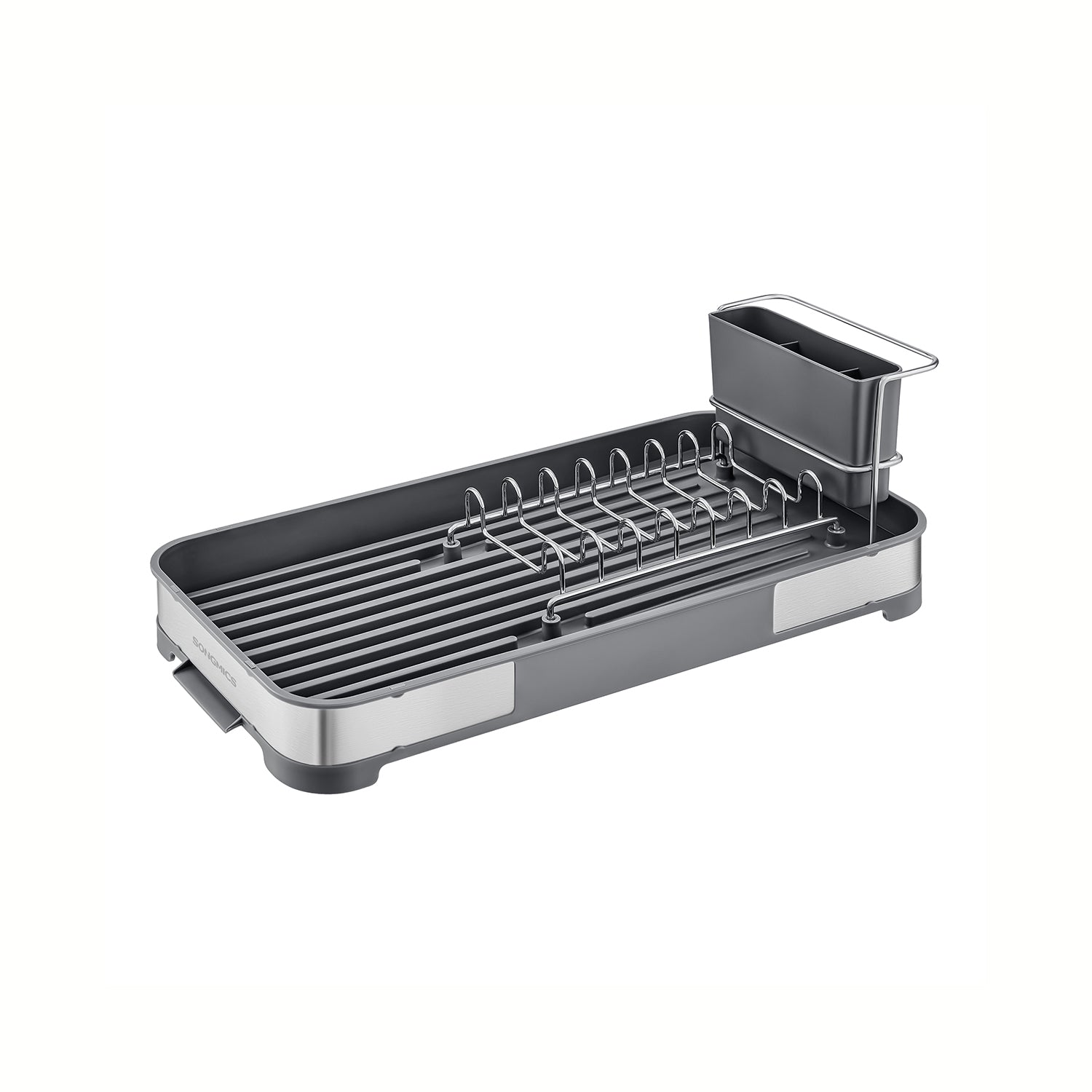 Drainfar of stainless steel for crockery in silver gray