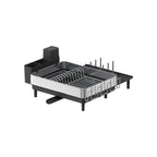 Drain rack with holders for silver black cutlery