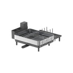 Drain rack with silver gray cutlery holders