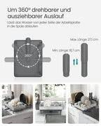 Drain rack with silver gray cutlery holders