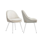 Dining room chair set of 2 with cushions pastel pink and cloud white