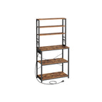 Kitchen shelf with sockets vintage brown and ink black