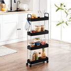 Bathroom trolley - Roller car - With 4 levels - Small - Black