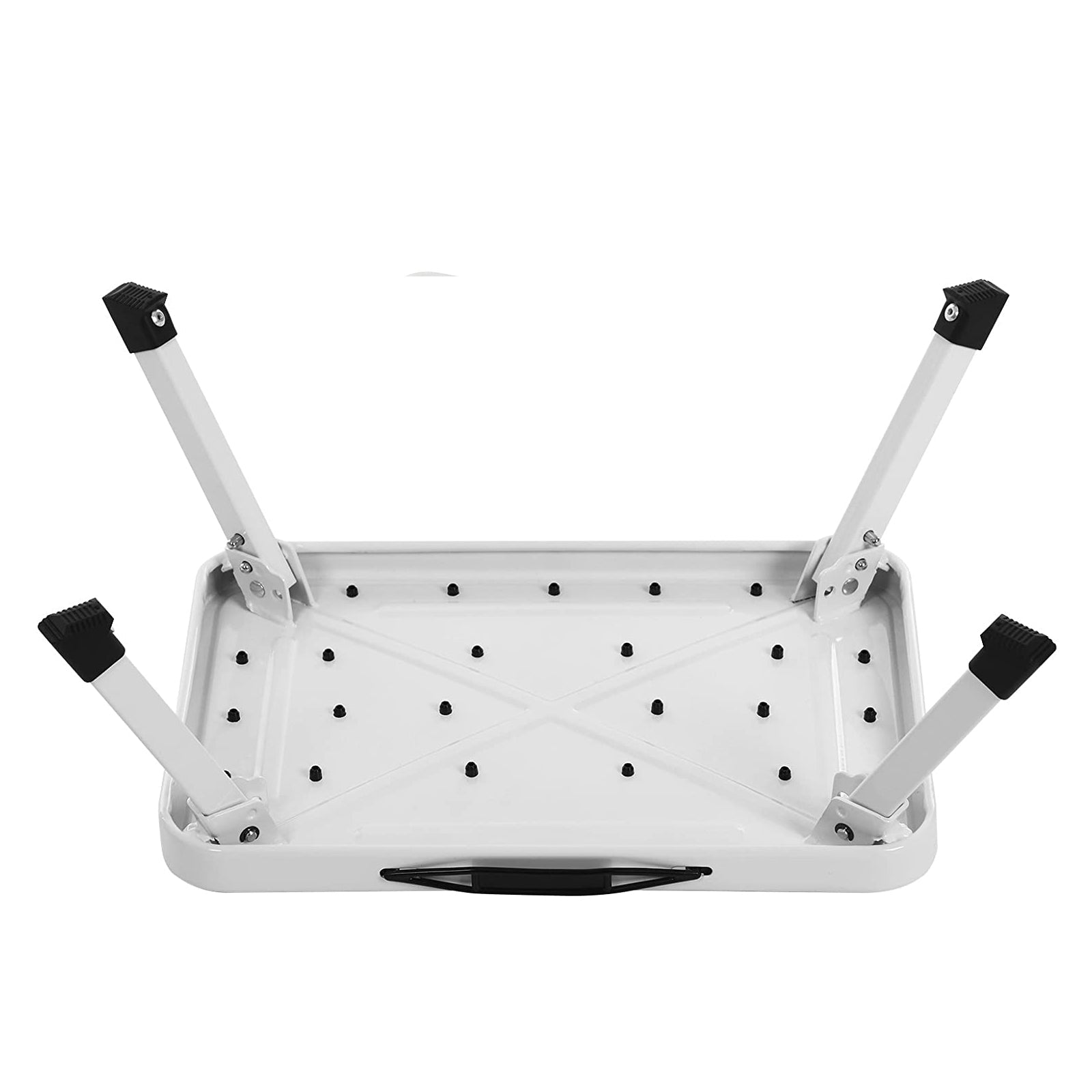 Foldable staircase - with non -slip mat - up to 150 kg - white