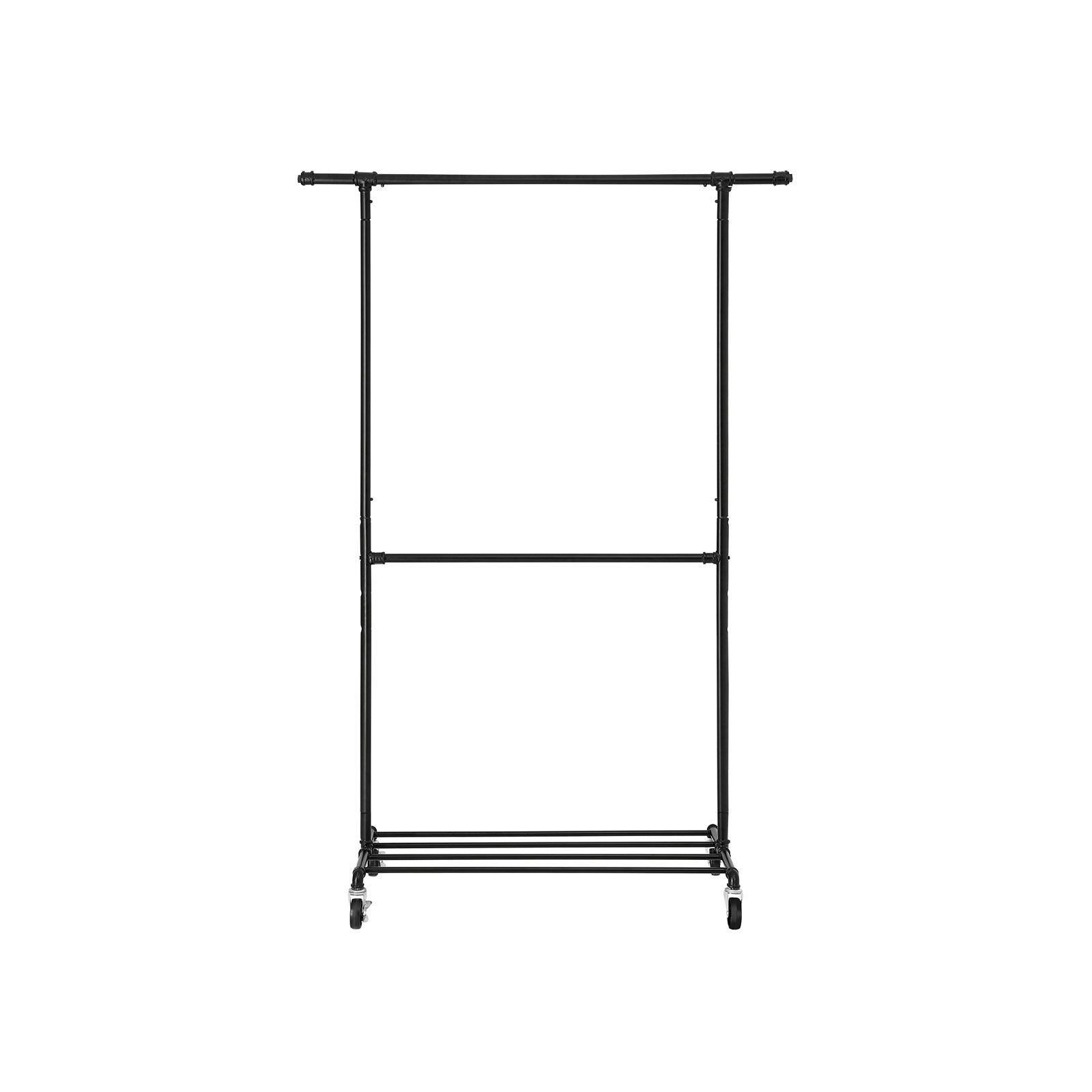 Clothing rack - Industrial Design - On Wheels - Laxable up to 110 kg - Black