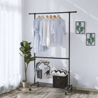 Clothing rack - Industrial Design - On Wheels - Laxable up to 110 kg - Black