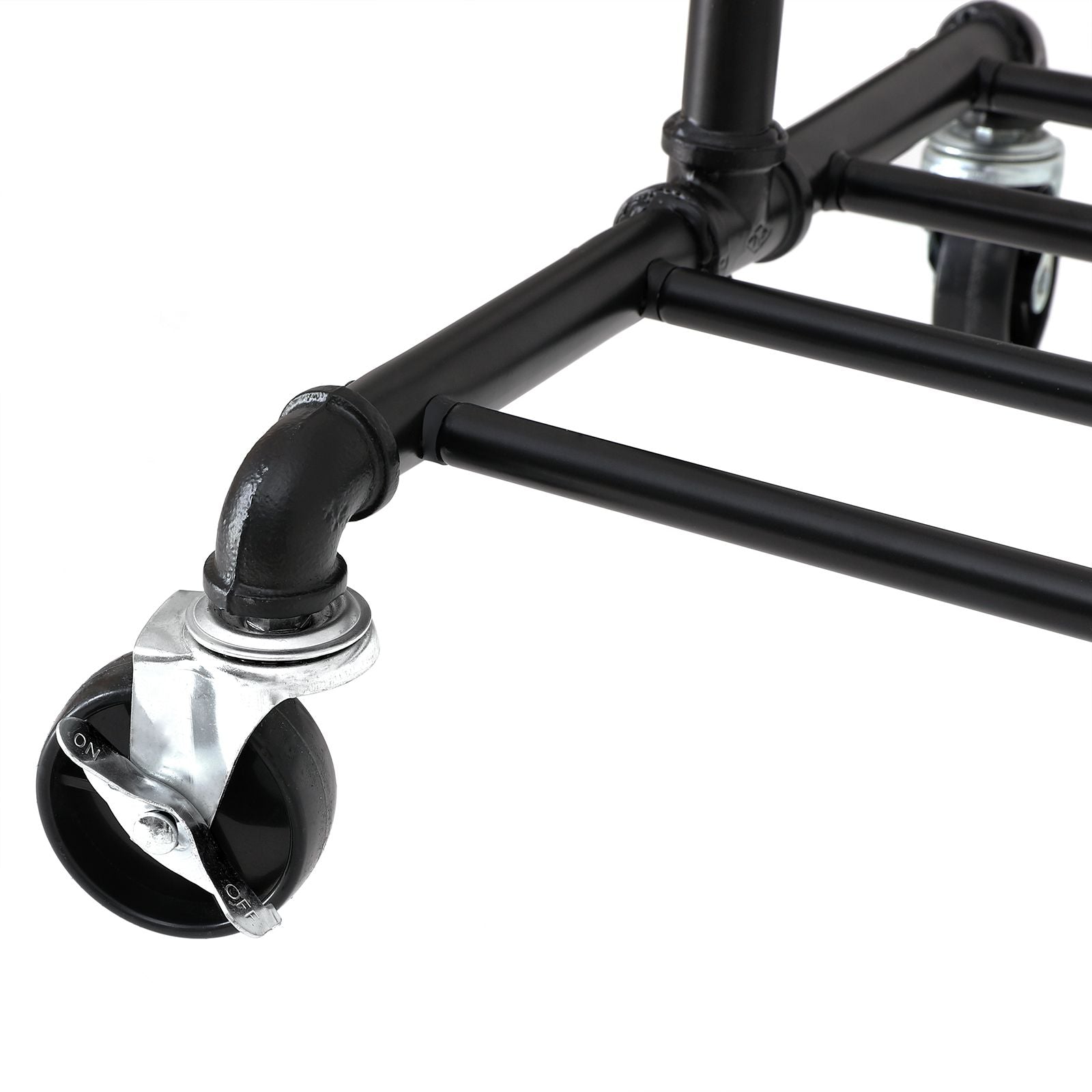 Clothing rack - Industrial Design - On Wheels - Laxable up to 110 kg - Black