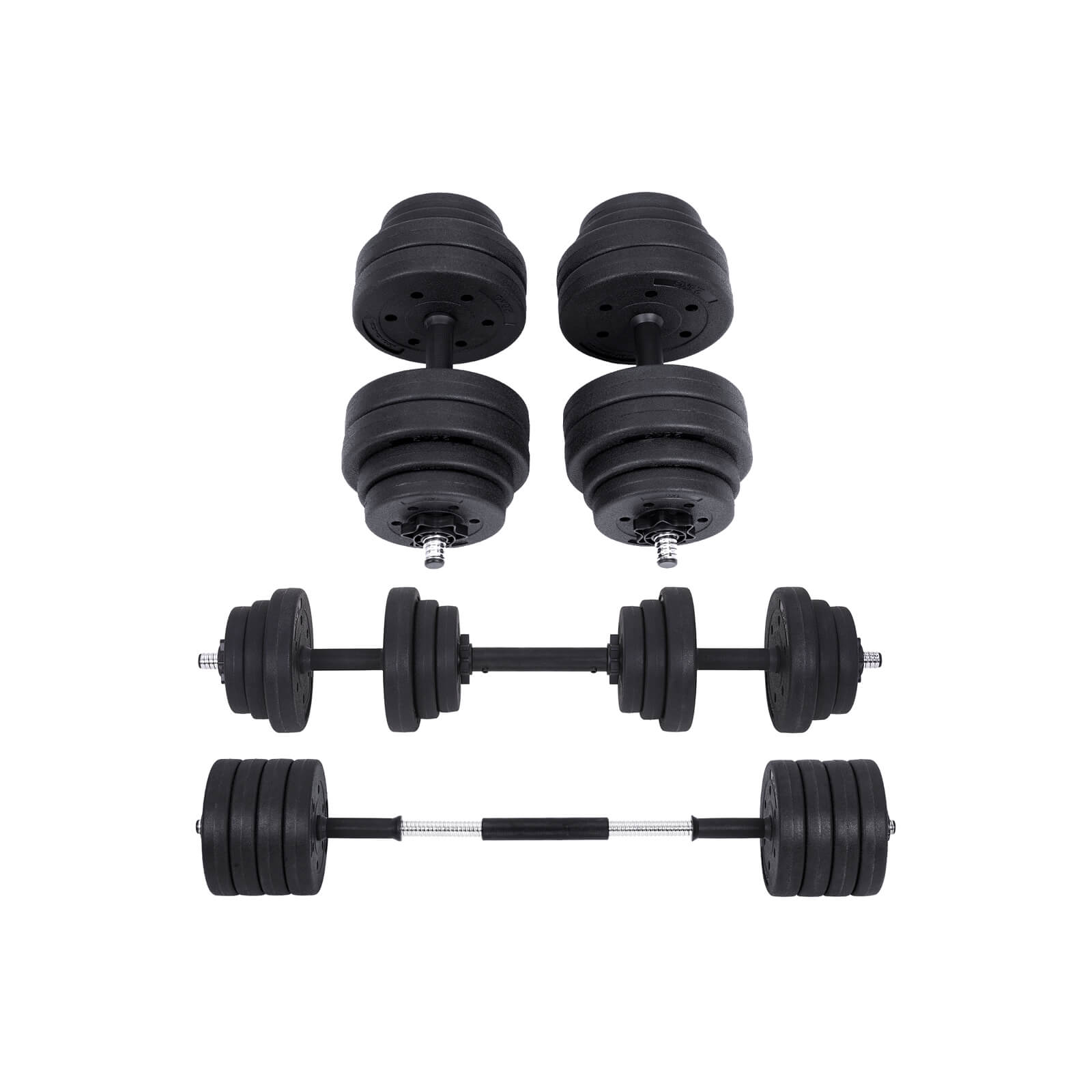 HALKERSET - Adjustable Dumbbells - 20 kg / 30 kg - plastic with steel tube