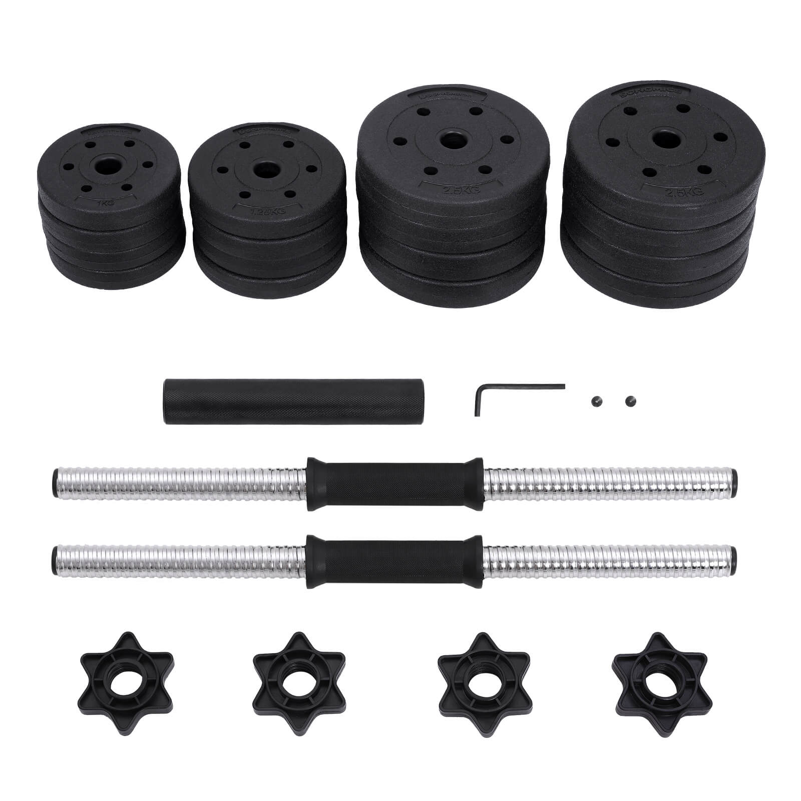 HALKERSET - Adjustable Dumbbells - 20 kg / 30 kg - plastic with steel tube