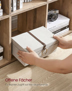 Bookcase - compartue cabinet - with 10 compartments - made of wood - Brown
