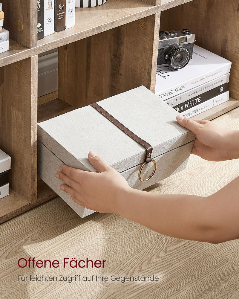 Bookcase - compartue cabinet - with 10 compartments - made of wood - Brown