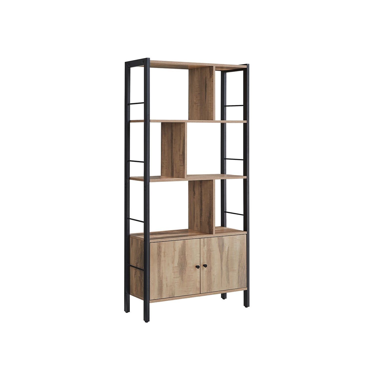Bookcase - Living room cabinet - Storage cabinet - Standing rack - Vintage Brown/Black