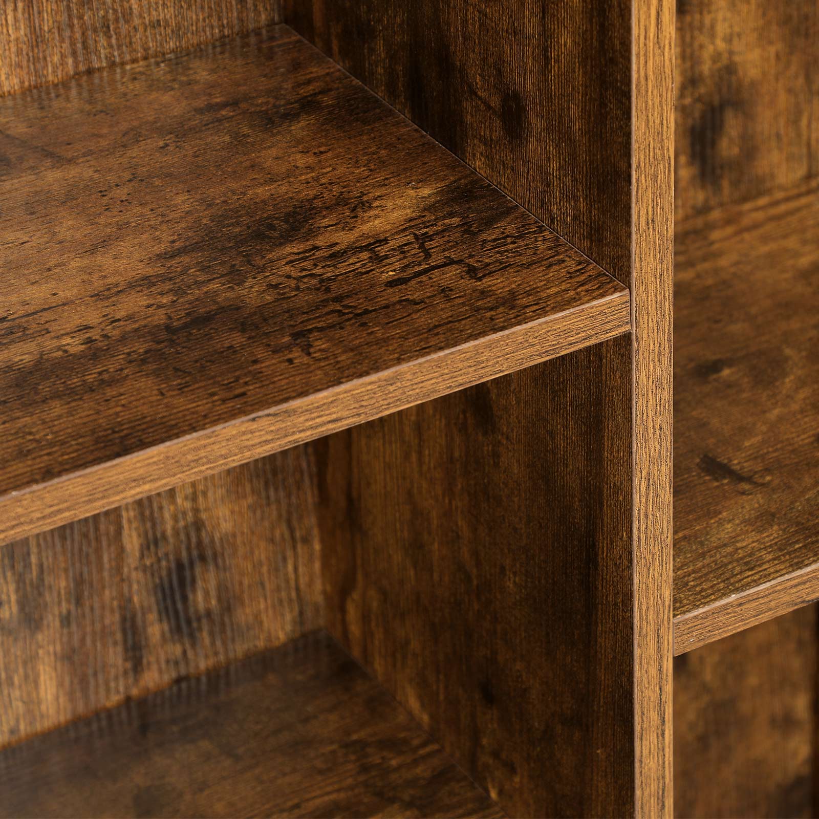 Bookcase - Standing bookshelf - 5 compartments - Living room cabinet - Brown