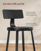 Bar stool - Set of 2 - Industrial Design - Ebony Black