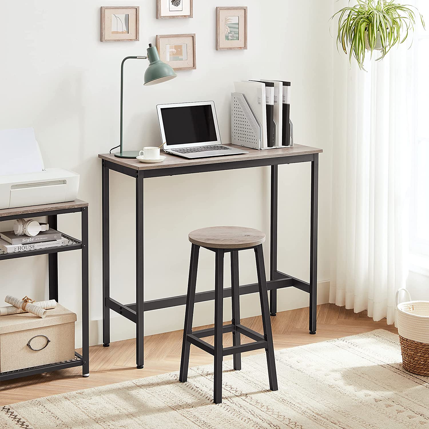 Bar stools - Set of 2 - Bar chairs - Height 65 cm - Round - With steel frame