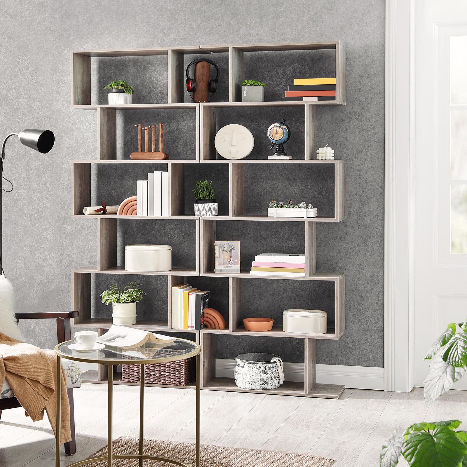 Bookcase - Living Room Cabinet - Decor Cabinet - Bookshelf - Gray