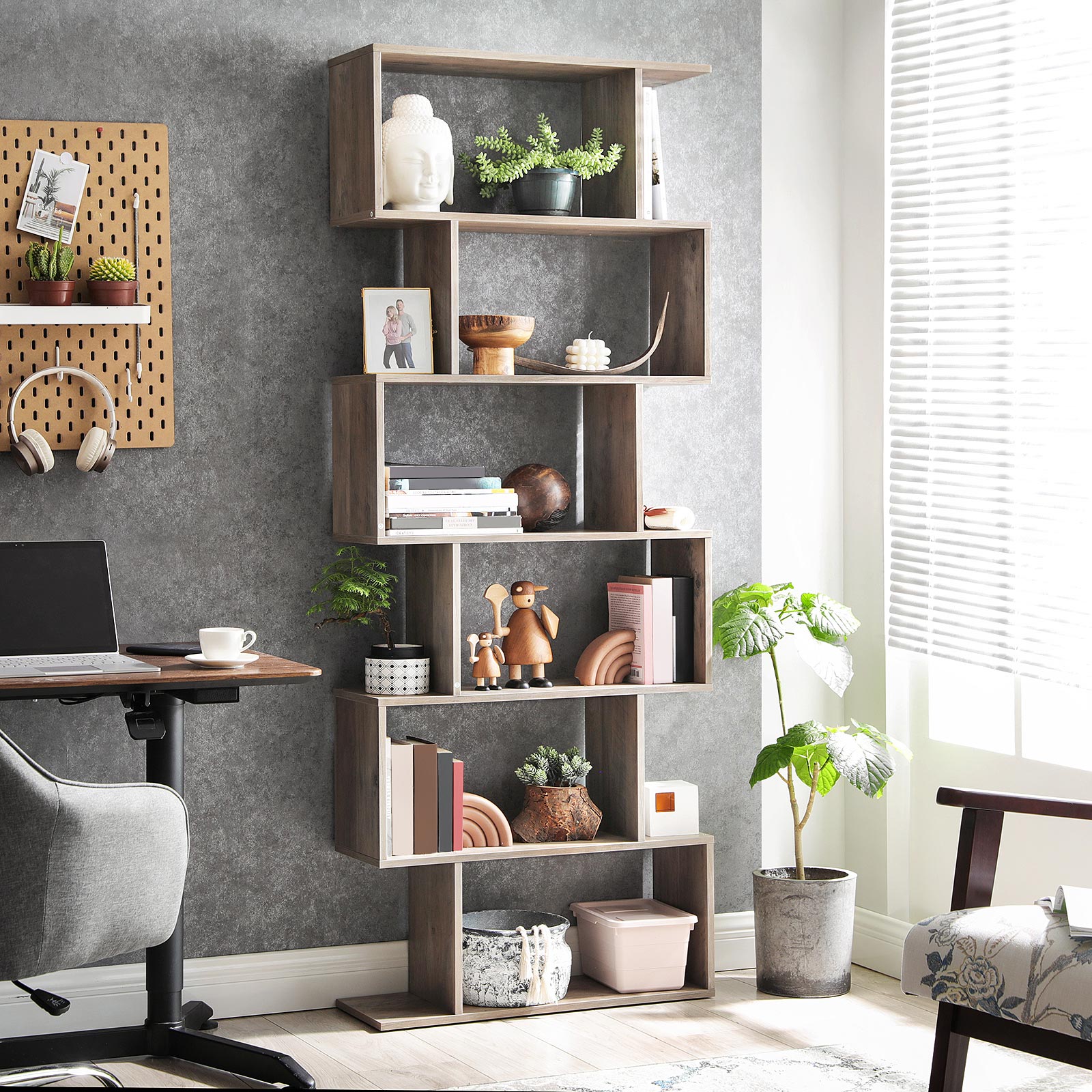 Bookcase - Living Room Cabinet - Decor Cabinet - Bookshelf - Gray