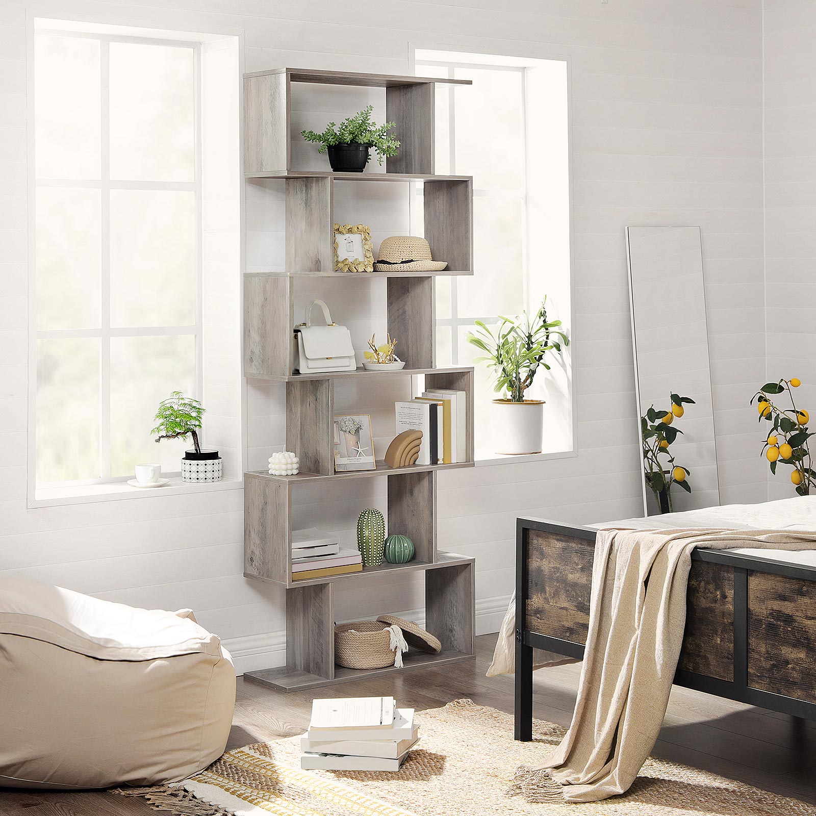 Bookcase - Living Room Cabinet - Decor Cabinet - Bookshelf - Gray