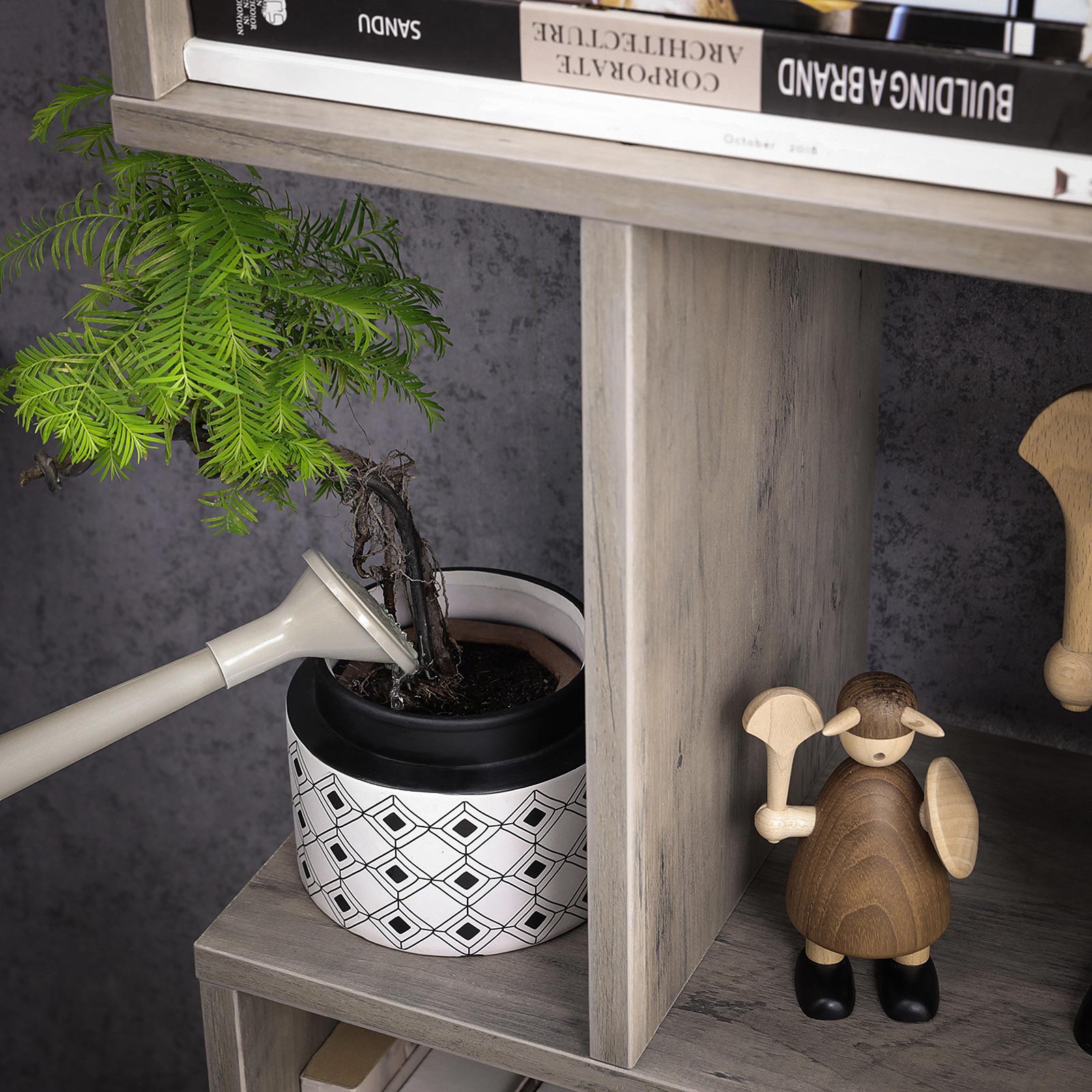 Bookcase - Living Room Cabinet - Decor Cabinet - Bookshelf - Gray