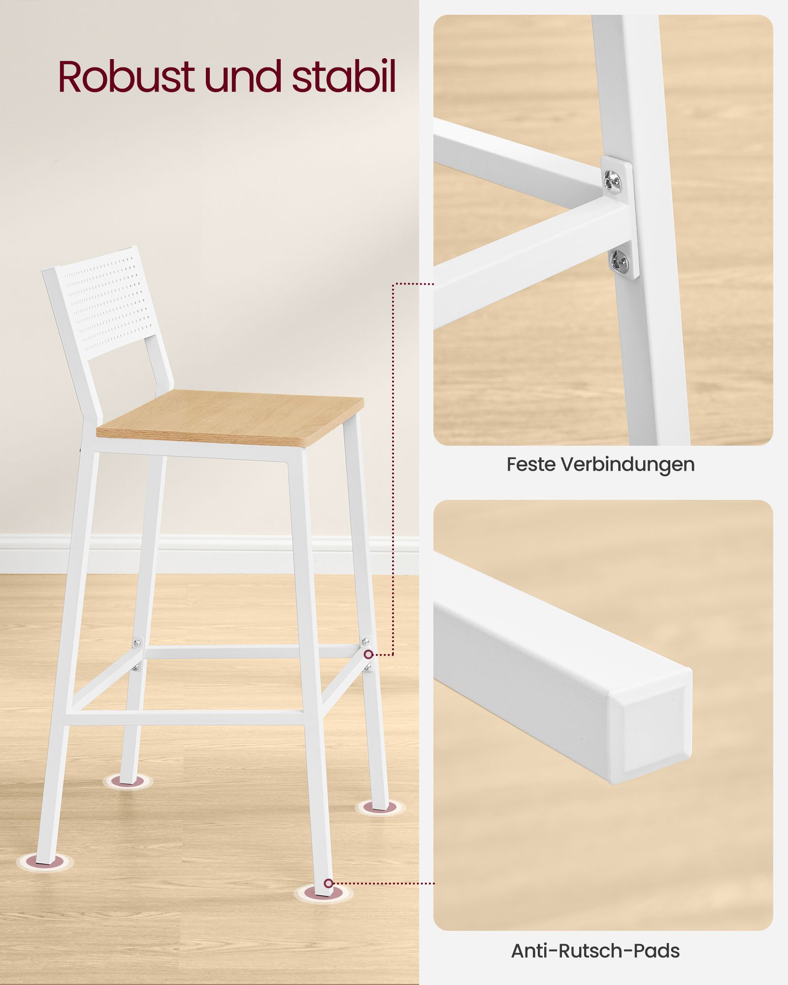 Bar stools - Industrial Design - Set of 2 - Beige