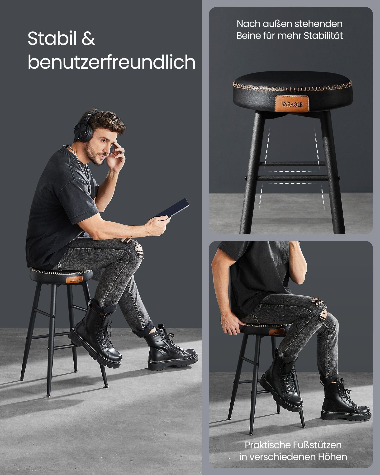 Ekho collection - Bar stools - Set of 2 - Industrial Design