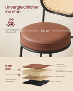 Bar stools set of 2 - high stools - Bent backrest - Breakfast bar