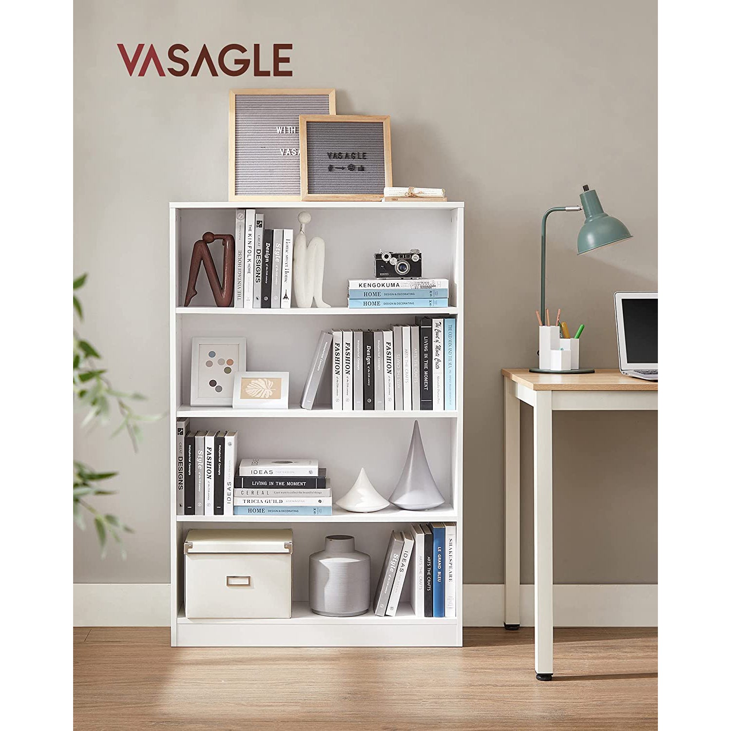 Bookcase - 4 levels - Adjustable shelves