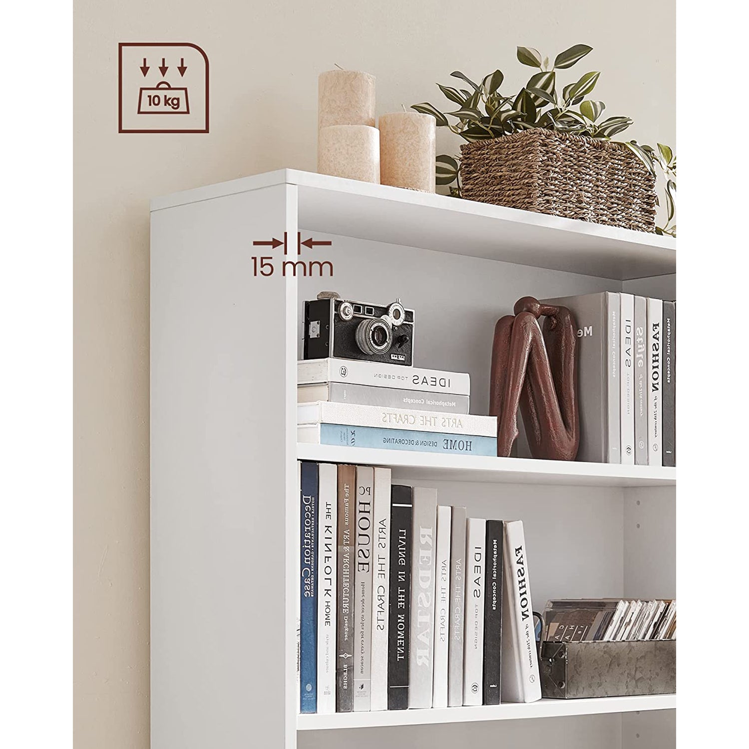 Bookcase - 4 levels - Adjustable shelves